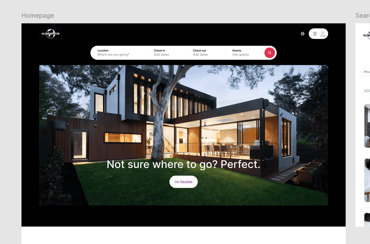 Globementor - Holiday Booking Website UI/UX